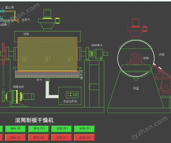 滾筒示意圖.jpg 腐殖酸滾筒刮板干燥機